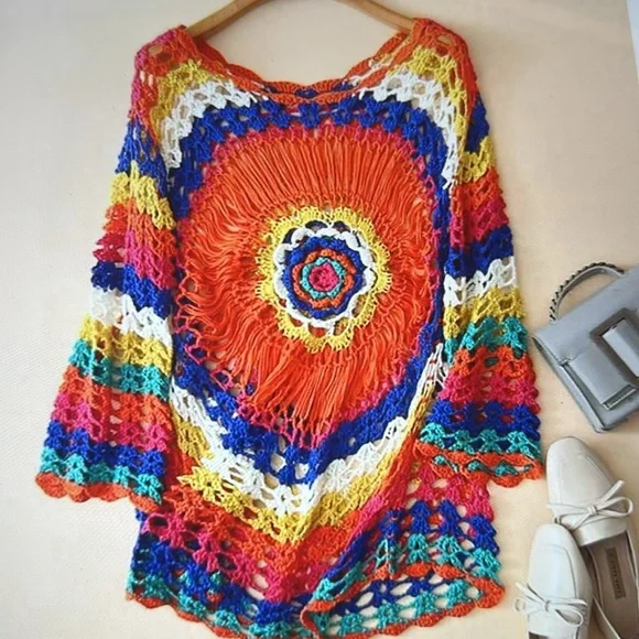 ❣️5/$25 Last one 🔥 Crochet beach cover up ❤️ New - Picture 4 of 5